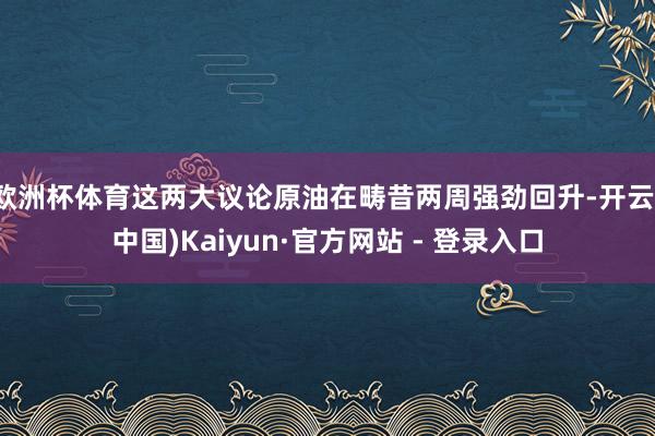 欧洲杯体育这两大议论原油在畴昔两周强劲回升-开云(中国)Kaiyun·官方网站 - 登录入口