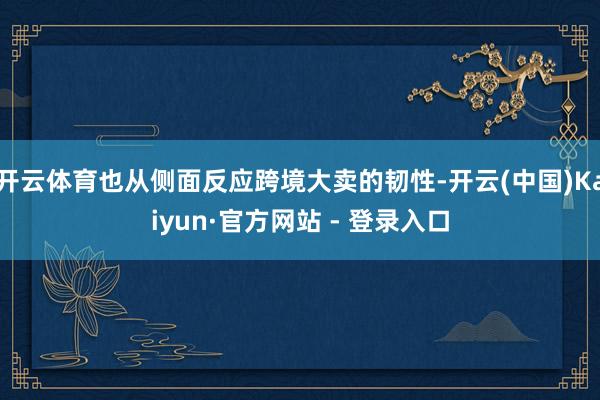 开云体育也从侧面反应跨境大卖的韧性-开云(中国)Kaiyun·官方网站 - 登录入口