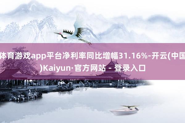 体育游戏app平台净利率同比增幅31.16%-开云(中国)Kaiyun·官方网站 - 登录入口