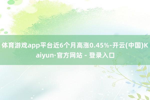 体育游戏app平台近6个月高涨0.45%-开云(中国)Kaiyun·官方网站 - 登录入口