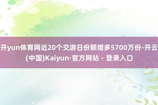 开yun体育网近20个交游日份额增多5700万份-开云(中国)Kaiyun·官方网站 - 登录入口