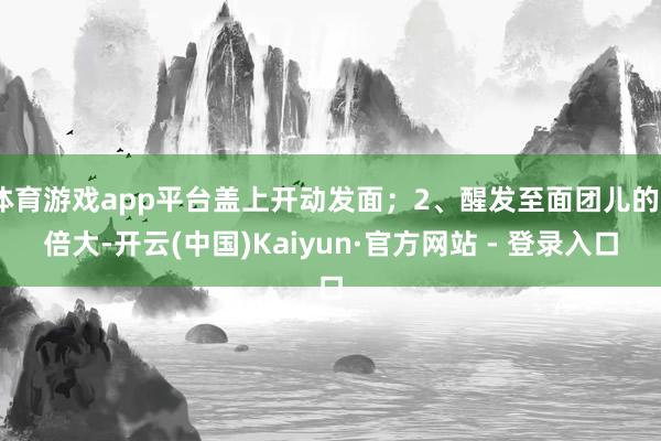 体育游戏app平台盖上开动发面；2、醒发至面团儿的2倍大-开云(中国)Kaiyun·官方网站 - 登录入口