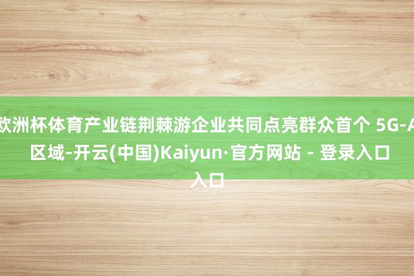 欧洲杯体育产业链荆棘游企业共同点亮群众首个 5G-A 区域-开云(中国)Kaiyun·官方网站 - 登录入口